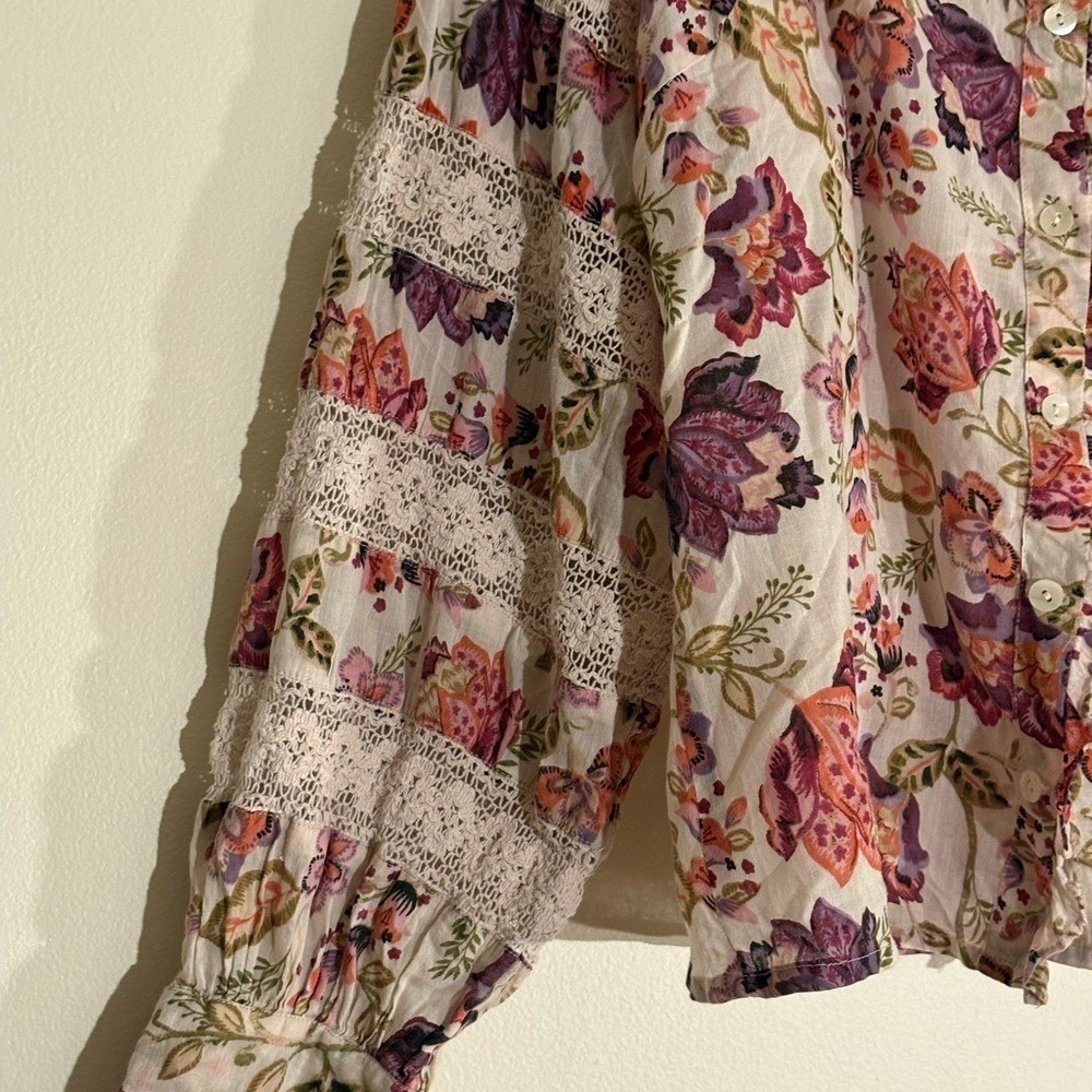 House of Harlow 1960 lace Floral Blouse-Small-($198) - Picture 6 of 7
